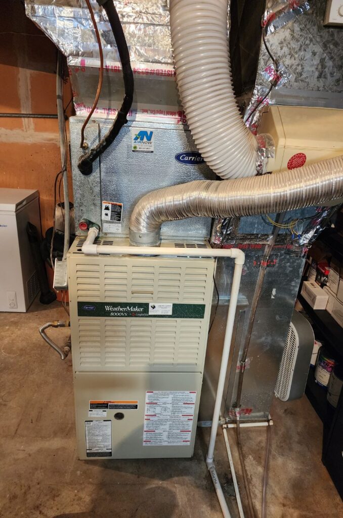 Here is an old outdated furnace that was installed by Air Now Heating and Air Conditioning 15 years ago. The customer has decided a newer more efficient unit is what they would like our HVAC technician to install.
